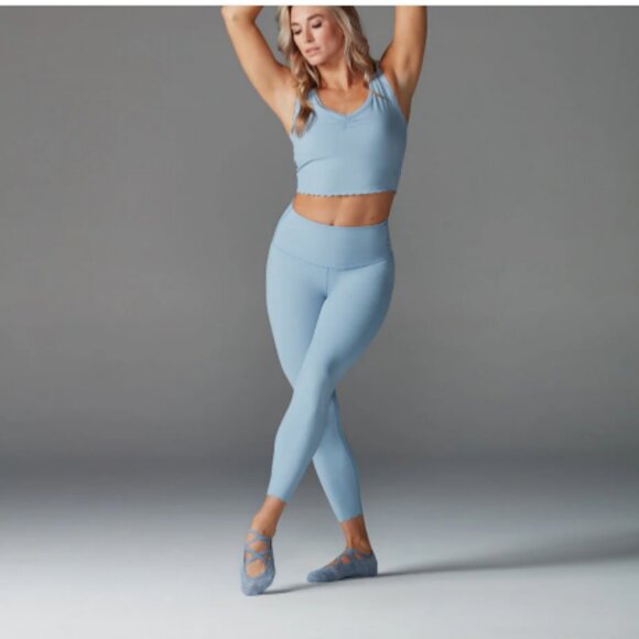 Blue Scallop High Waisted 7/8 Leggings - Picture 2 of 6